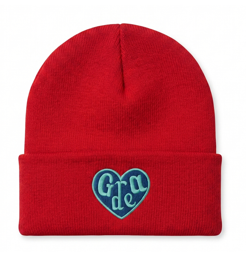 Grade Heart Beanie - Crimson Current