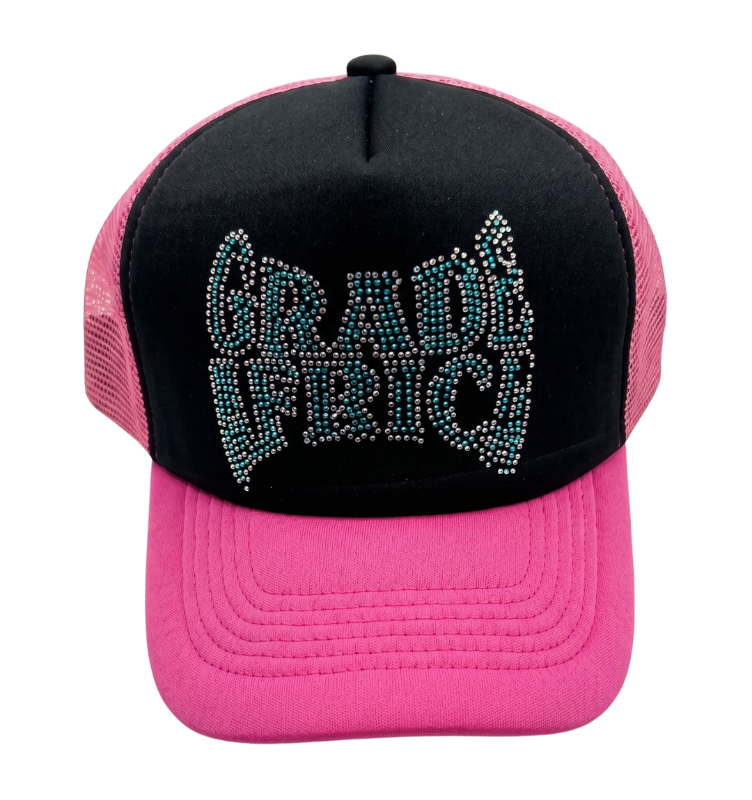 Grade Rhimestone Trucker - Black/Pink