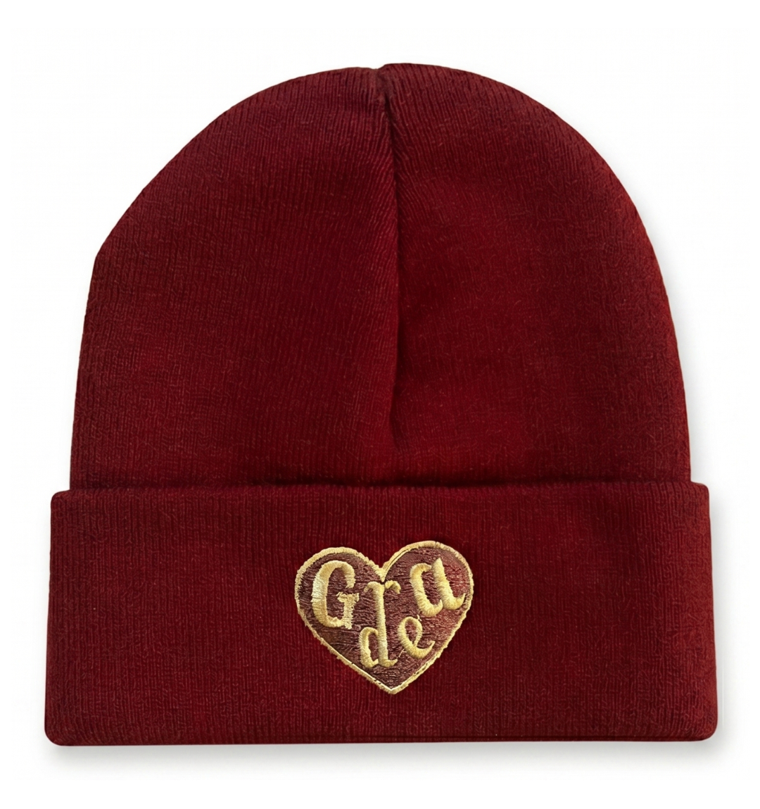 Grade Heart Beanie - Wine Gold