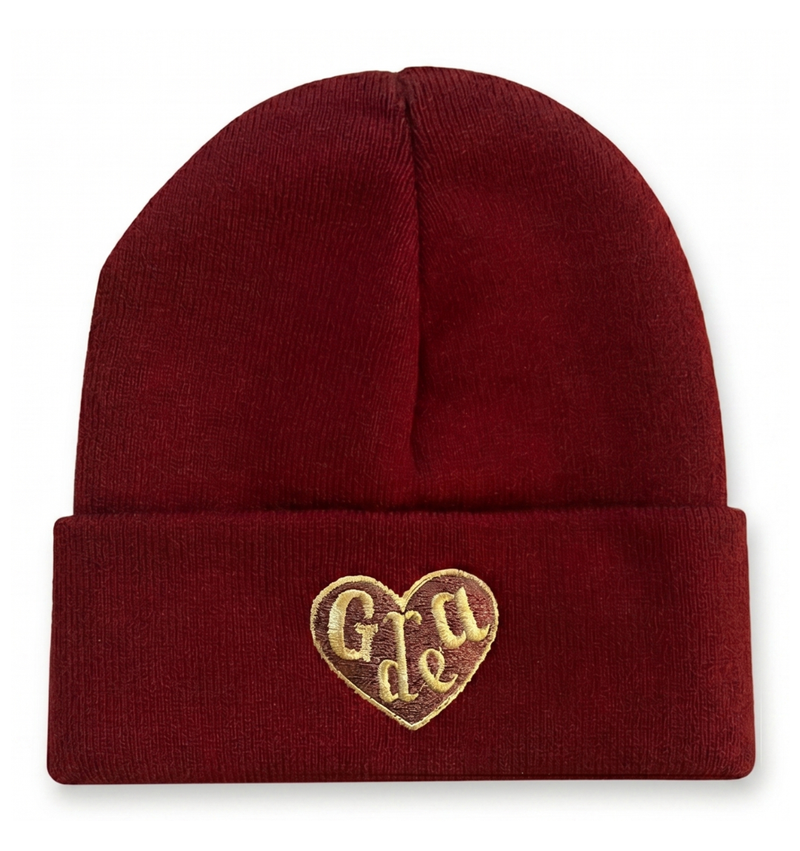 Grade Heart Beanie - Wine Gold