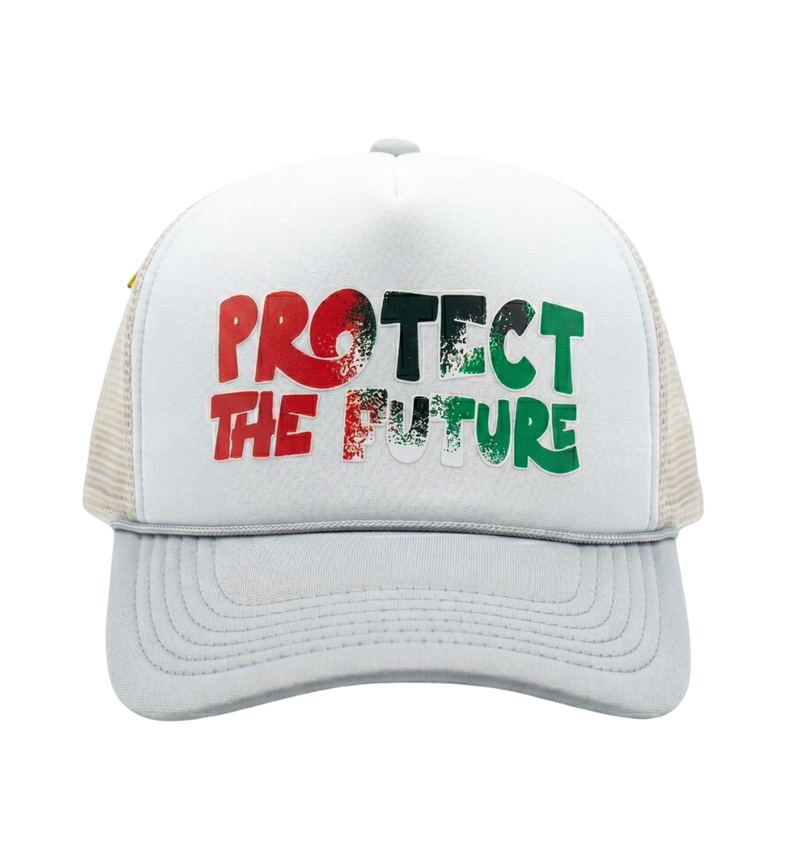 Grade Protect The Future Trucker 4 Palestine - White/Grey