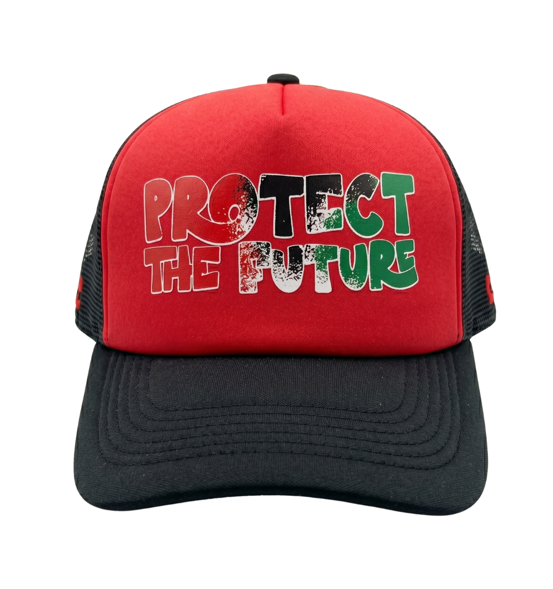 Grade Protect The Future Trucker 4 Palestine - Red/Black
