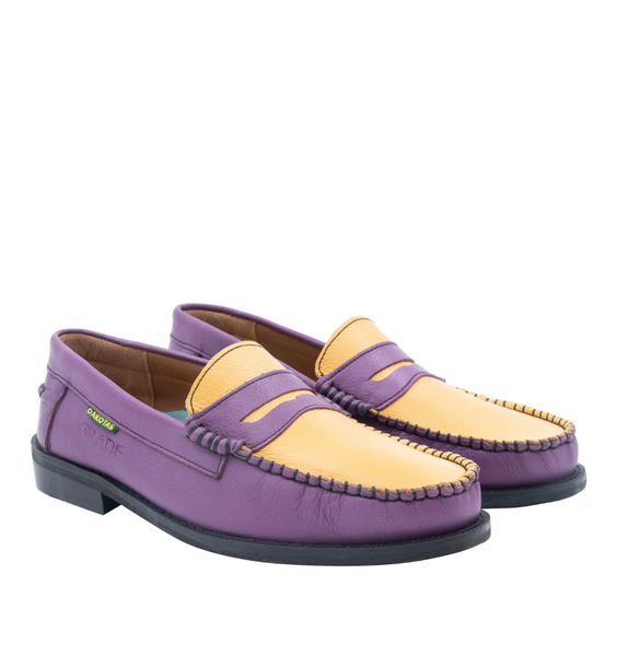 Grade Africa x Dakotas Hi Shine Loafers - Purple/Yellow